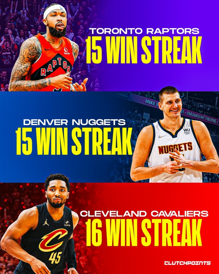 Bet365体育平台-各队2000年至今最长连胜记录！热火27连胜 勇士24 火箭22 湖人11