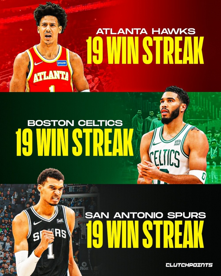 Bet365体育平台-各队2000年至今最长连胜记录！热火27连胜 勇士24 火箭22 湖人11